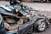 a wrecked car after a serious car accident