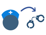 nurse in handcuffs icon