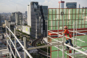 construction worker on scaffolding