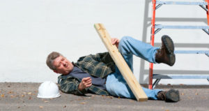 construction worker fall off ladder