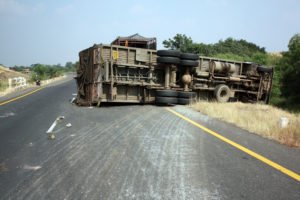 Semi Truck overturned on the road