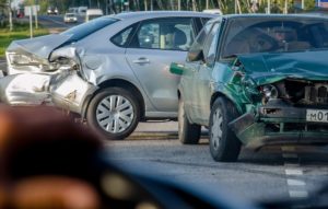 Car crash accident happening along Rochester highway.