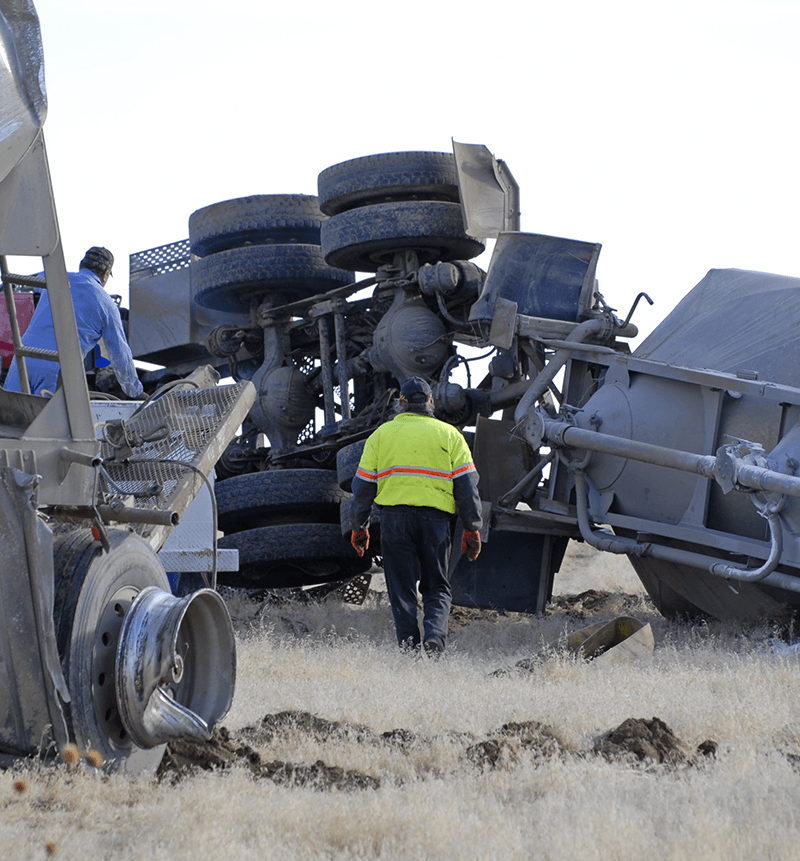 Photograph of semi accident