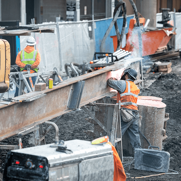 Photograph of construction workers